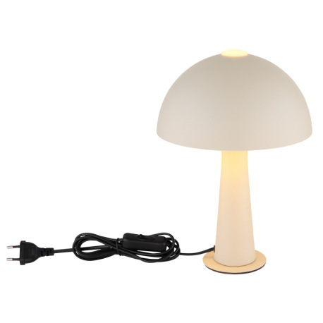 Stolná lampa z kovu v matnej pieskovej farbe, kábel z čierneho PVC, kolískový vypínač na kábli, ø: 2 12