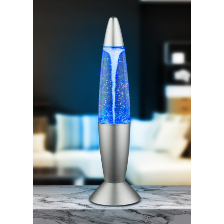 Dekoratívne svietidlo, plast sivý a priehľadný, prevádzka s batériou alebo adaptérom, vypínač, zmena 1