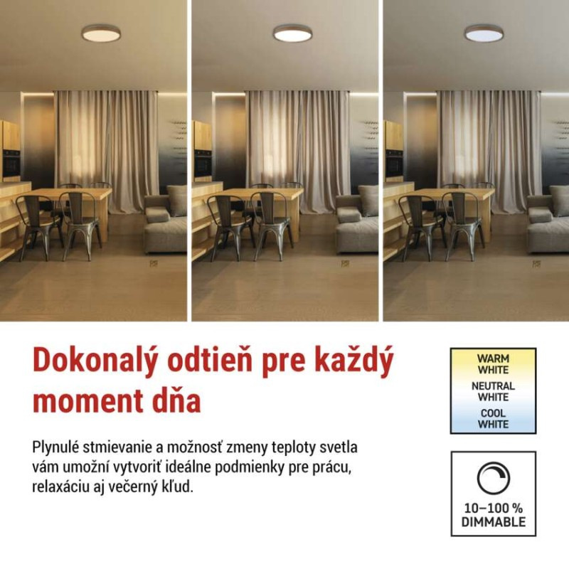 LED nástenné svietidlo ILVI, kruhové 30 W, stmievanie + CCT, drevo 6
