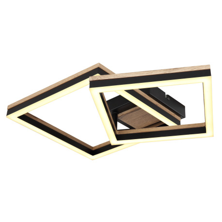 Stropné svietidlo, kov čierny matný, MDF so vzhľadom dreva, plast čierny matný, plast biely, otočné/ 14