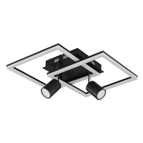 Stropné svietidlo kov čierny matný, plast biely, prepínanie funkcií nástenným vypínačom, DxŠxV: 420x 2