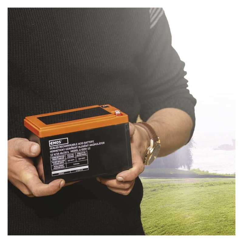 Bezúdržbový olovený trakčný aku. 12 V/15 Ah, faston 6,3 mm 3