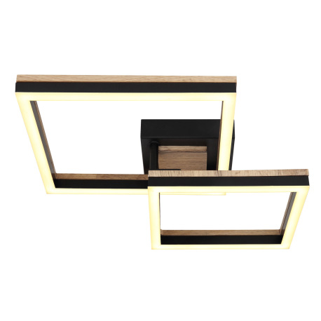 Stropné svietidlo, kov čierny matný, MDF so vzhľadom dreva, plast čierny matný, plast biely, otočné/ 3