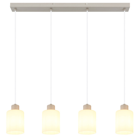 Závesné svietidlo, kov, piesková matná, sklo biele, priehľadný PVC kábel, DxŠxV: 720x100x1200mm, bez 10