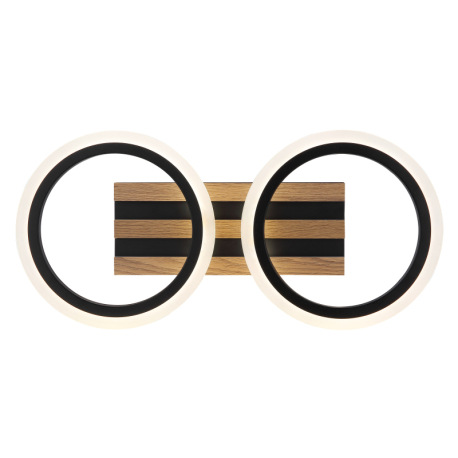 Stropné svietidlo, kov čierny matný, MDF s tmavým dreveným efektom, plast biely, niekoľko úrovní pom 13