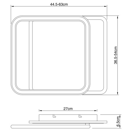 Stropné svietidlo, kov biely, kov čierny, akryl biely, vrchná časť otočná, pamäťová funkcia, nočné s 11