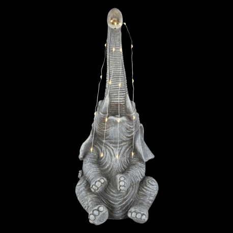 Solárne svietidlo, plast sivý matný, plast číry, vypínač, batéria AAA 300mAh 1,2V, IP44, slon, DxŠxV 13