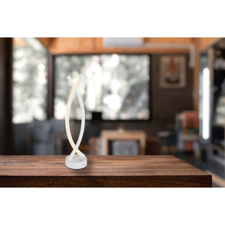 Nabíjateľná stolová lampa, plast biely, kábel PVC biely, dotykové zapnutie/vypnutie, plynulý dotykov 1