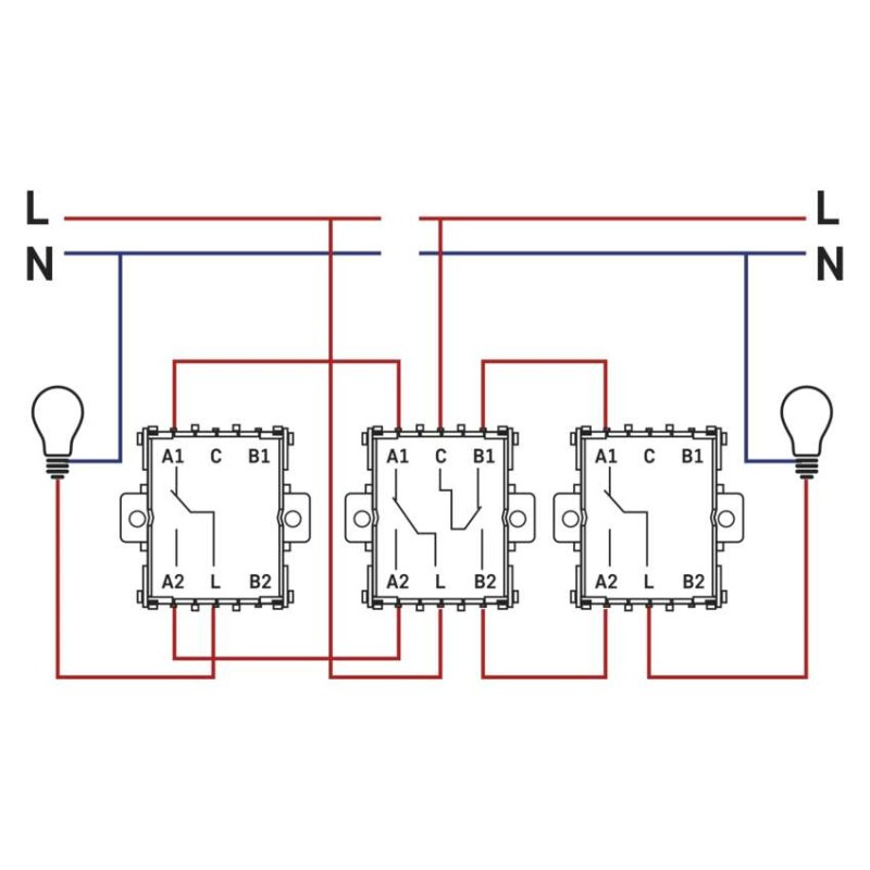 Vypínač dvojitý striedavý č. 6+6, antracit 6
