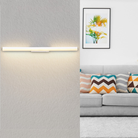 Nástenné svietidlo, kov biely, hliník biely, akryl biely, kolískový spínač na výrobku, fixácia farie 10