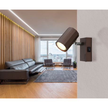 Nástenné svietidlo, kov bronzový matný, hliník bronzový matný, ŠxV: 70x140mm, H: 145mm, bez žiarovky 1