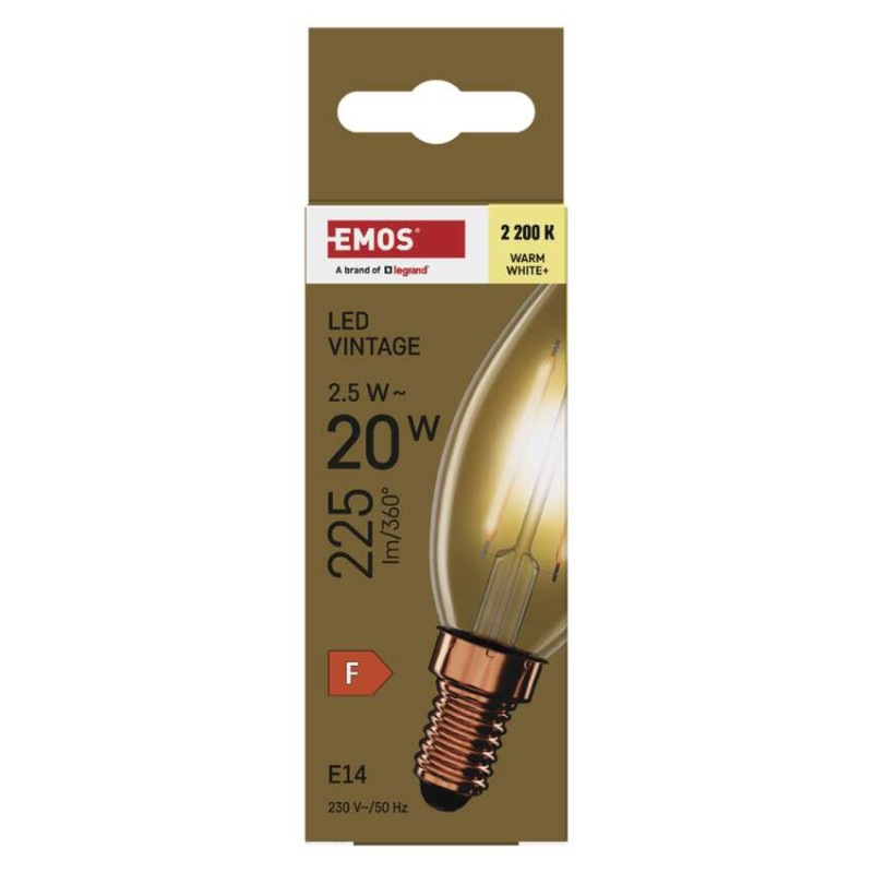LED žiarovka Vintage sviečka / E14 / 2,5 W (20 W) / 225 lm / Teplá biela 7