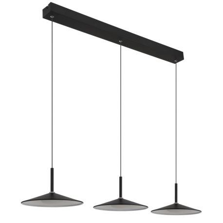 Závesné svietidlo, kov čierny matný, akryl biely, kábel PVC čierny, možnosť skrátenia výšky, DxŠxV: 8