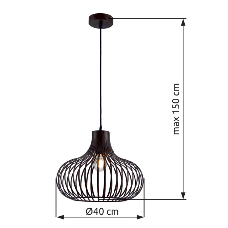 Závesné svietidlo, kov imitácia hrdze, výška sa dá nastaviť, ø: 400mm, V: 1500mm, bez žiarovky 1xE27 4