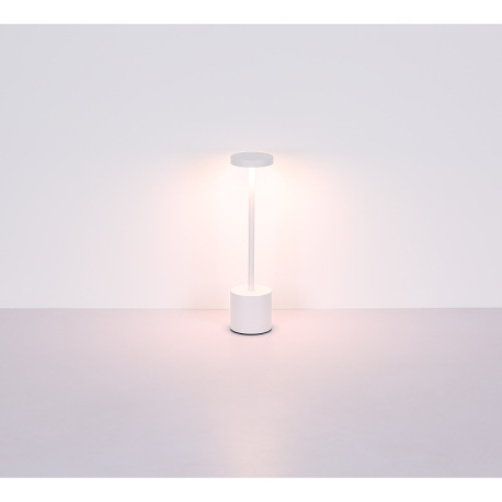 Nabíjateľná stolová lampa, kov čierny matný, plast biely, dotykové zapnutie/vypnutie, plynulé dotyko 9