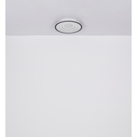 Stropné svietidlo kov biely matný, kov čierny matný, akryl opál, ø: 400mm, V: 57mm, LED 24W 230V, 25 6