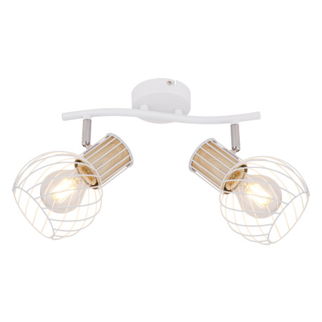 Nástenné svietidlo, kov biely, kov vo farbe imitujúcej drevo, kov biely, chróm, DxŠxV:296x230x185, b 3