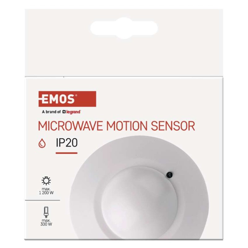 MW senzor (pohybové čidlo) IP20 1200W, biely 2