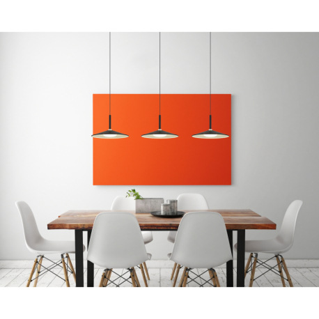 Závesné svietidlo, kov čierny matný, akryl biely, kábel PVC čierny, možnosť skrátenia výšky, DxŠxV: 1