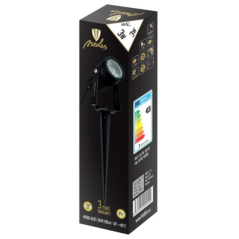 LED záhradné svietidlo 3W / IP67 / 4000K - LGL421 7