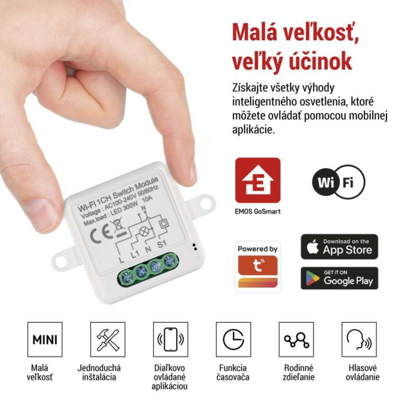 GoSmart spínací modul IP-2101SW, WiFi, 1-kanálový 1