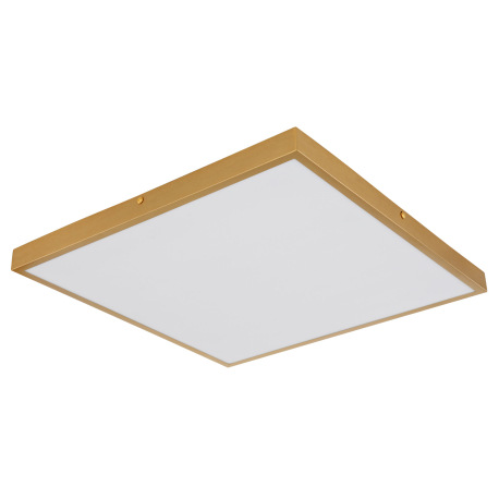 Stropné svietidlo kov mosadz matná farba, plast biely, DxŠxV: 450x450x30mm, LED 30W 230V, 3500lm zdr 7