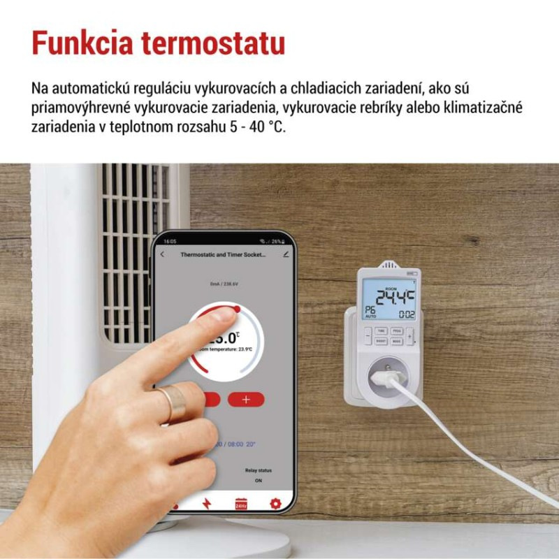 GoSmart Termostat do zásuvky s funkciou digitálneho časovača 2v1 s WiFi 3