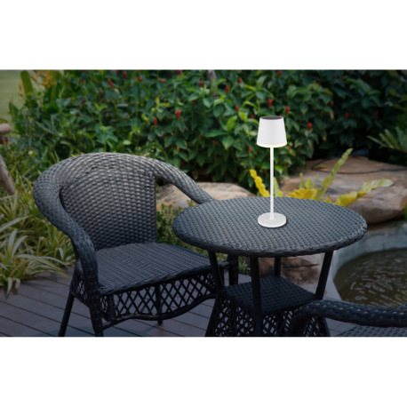 Solárne svietidlo, kov biely, plast čierny, plast biely, plast satinovaný, vypínač, vrátane aku CR18 1