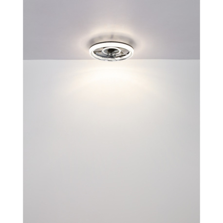 Stropný ventilátor, plast čierny, akryl čierny/číry/dymový, stmievateľný, niekoľko úrovní prostrední 18