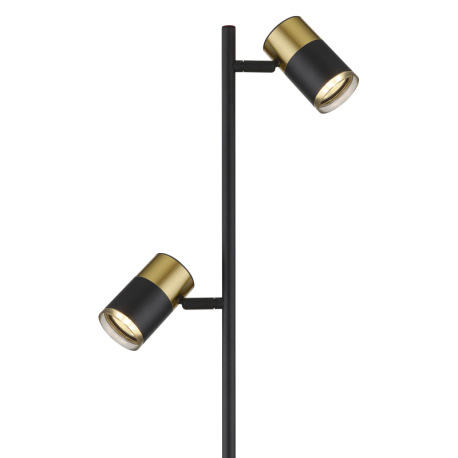 Stojanové svietidlo, kov čierny, hliník medený matný, hliník čierny matný, plast dymový, kábel PVC č 4