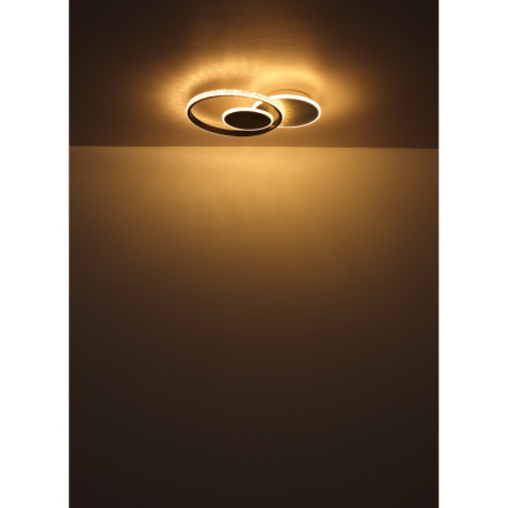 Stropné svietidlo, matný biely kov, matný čierny kov, akryl biely, číre plastové krištále, DxŠxV: 45 6