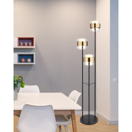 Stojanové svietidlo, kov čierny matný, sklo, mosadz, vypínač, ø: 430mm, V: 1670mm, dĺžka kábla 1800m 11
