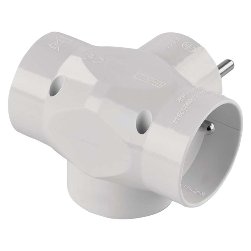 Rozbočovacia zásuvka 3× guľatá, 8