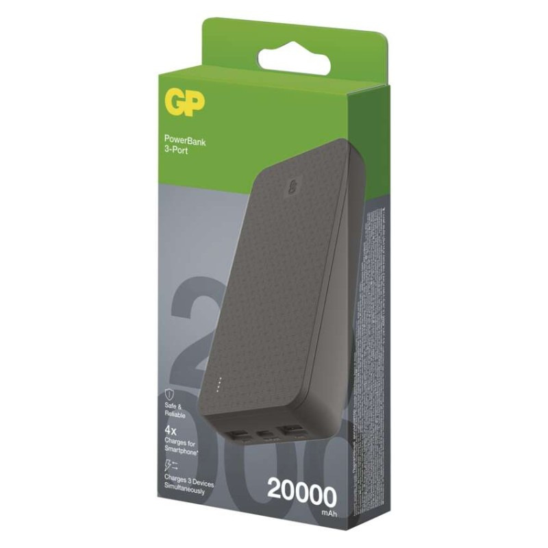 Power bank GP B+ Series, 20 000 mAh, 15 W, čierna