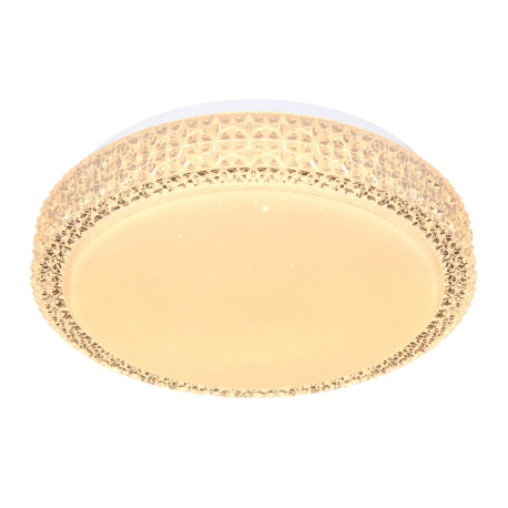 Stropné svietidlo, kov biely, akryl biely, priehľadné plastové krištále, zmena farby svetla pomocou 13