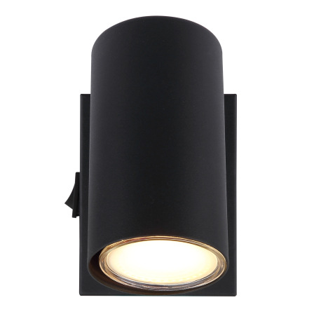 Nástenné svietidlo, kov čierny, chrómový, s vypínačom, ŠxV:70x100mm, H: 120mm, bez žiarovky 1x GU10, 3