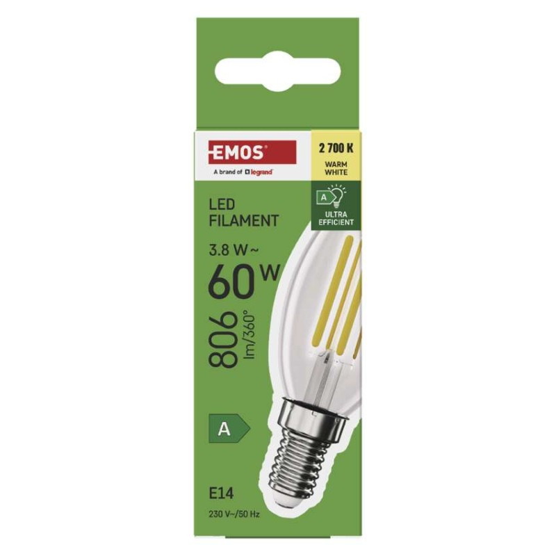 LED žiarovka Filament sviečka A CLASS/ E14 / 3,8 W (60 W) / 806 lm / Teplá biela 8