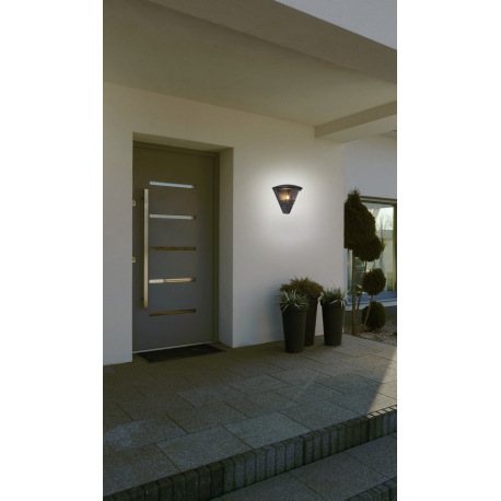 Vonkajšie svietidlo, hliník antracit, plast priehľadný, IP44, ŠxV:270x250, H:165, bez žiarovky 1xE27 8