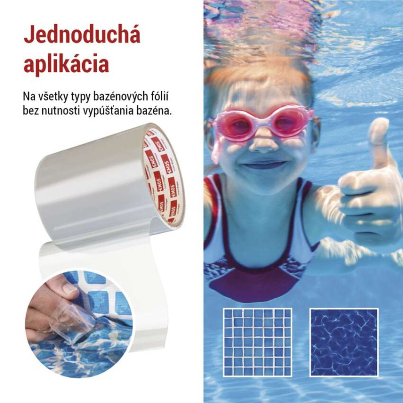 Opravná lepiaca páska na bazény, 1 m × 100 mm, transparentná 2