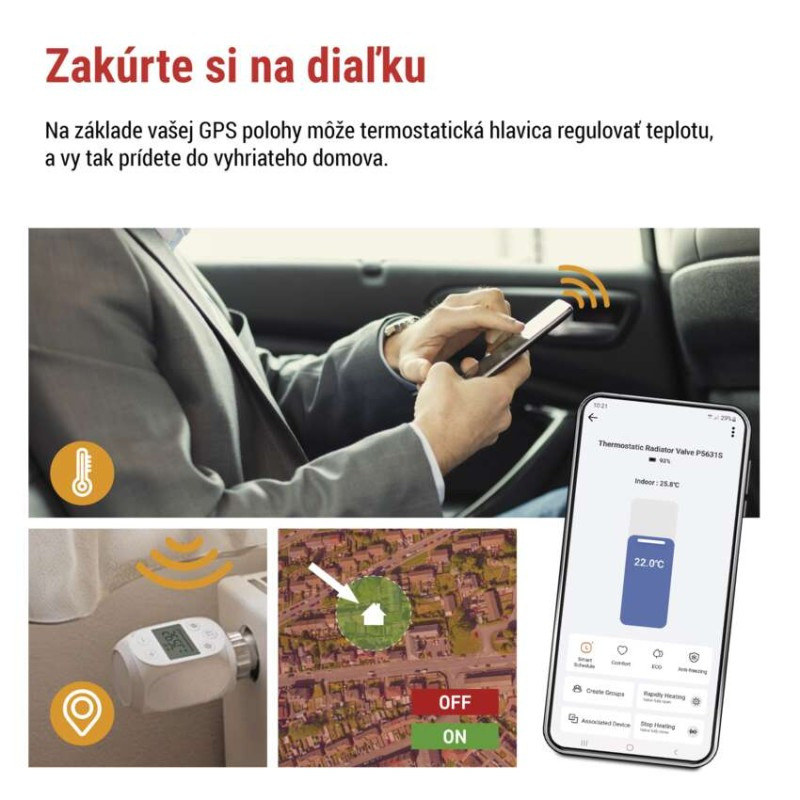 GoSmart Digitálna termostatická hlavica P5631S ZigBee 3.0 3
