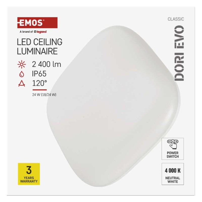 LED prisadené svietidlo DORI EVO, štvorcové, 24W, Neutrálna biela 6