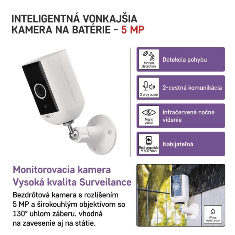 GoSmart Vonkajšia batériová kamera IP-210 SNAP s WiFi 1