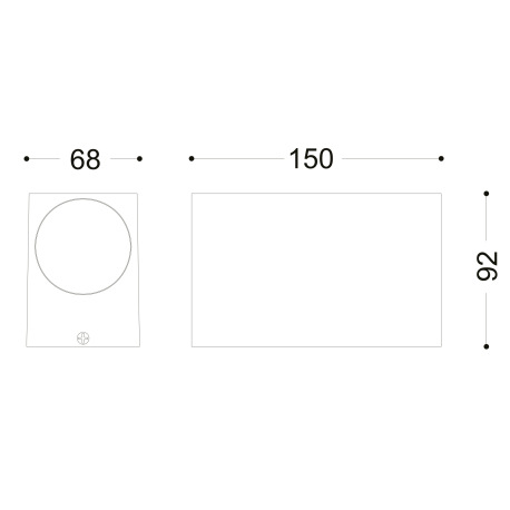 Vonkajšie svietidlo, hliník antracit, sklo priehľadné, svieti smerom hore a dole, IP44, ŠxV:70x150, 6