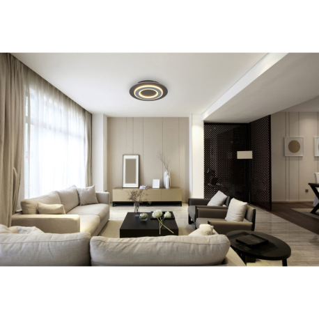 Stropné svietidlo, plast antracit, brúsený sivý kov, akryl biely, ø: 320mm, V: 55mm, vrátane LED 24W 1