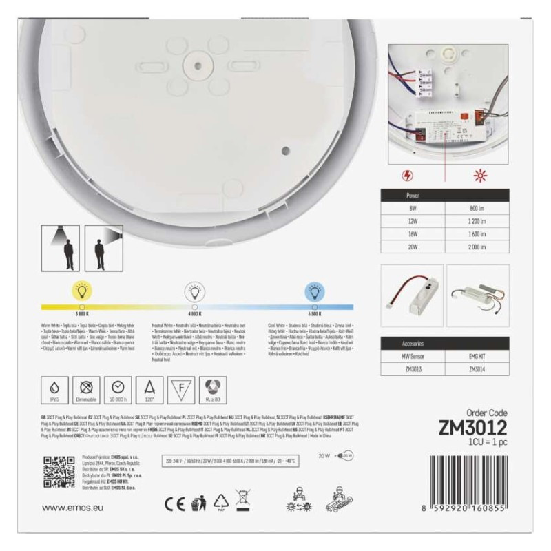 LED prisadené svietidlo FLERI, kruhové 20W, so zmenou CCT 7
