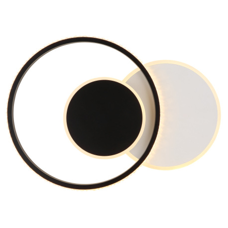 Stropné svietidlo, matný biely kov, matný čierny kov, akryl biely, číre plastové krištále, DxŠxV: 45 13