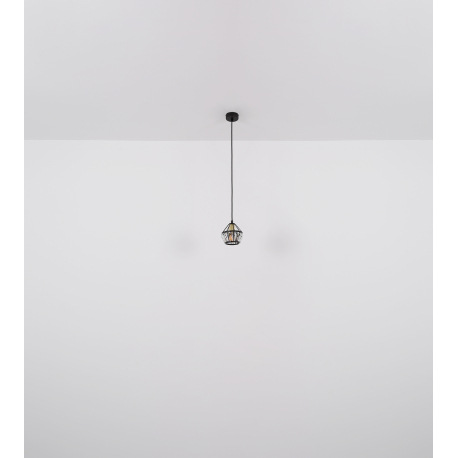 Stolové svietidlo, kov čierny matný, kov mosadz, kovové tyče čierne matné, sklenené krištále priehľa 8