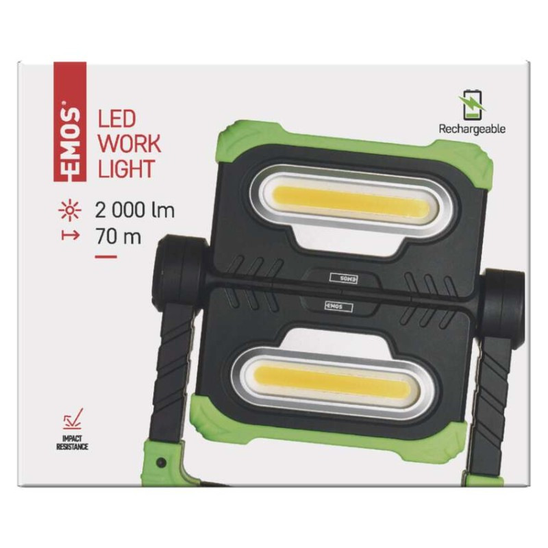 COB LED nabíjací pracovný reflektor P4536, 2000 lm, 8000 mA 9