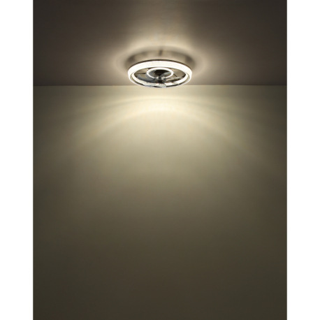 Stropný ventilátor, plast čierny, akryl čierny/číry/dymový, stmievateľný, niekoľko úrovní prostrední 7