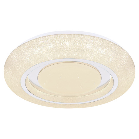 Stropné svietidlo, kov biely, akryl biely, chróm, 3 úrovne osvetlenia pomocou nástenného vypínača, t